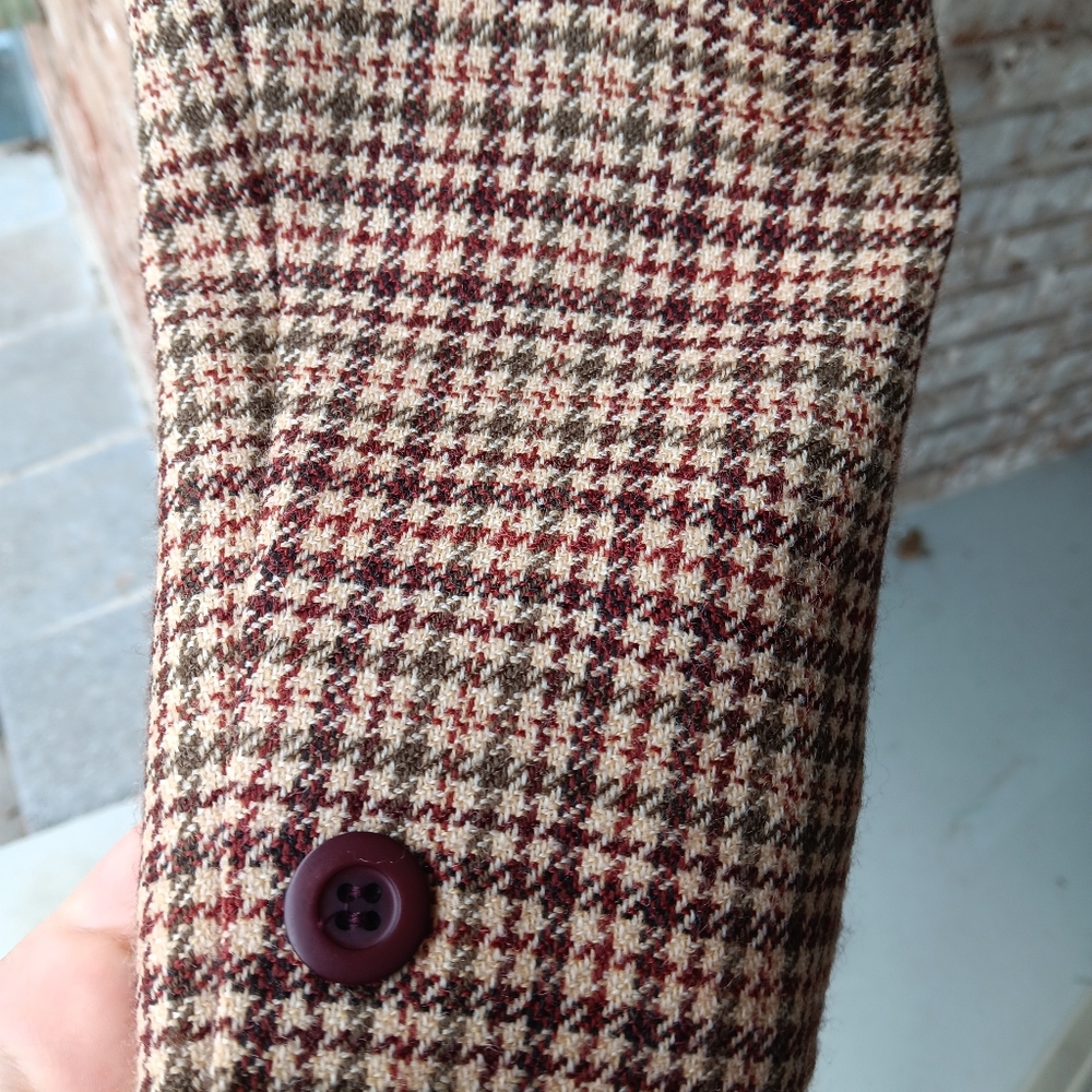 Wool Houndstooth Blazer with Pockets - Picture 6 of 12